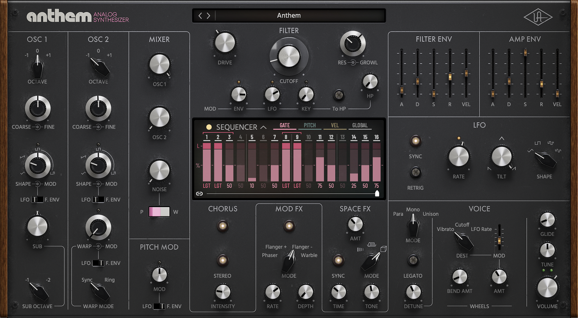 UAD Software Anthem Analog Synthesizer - GEARLOUNGE