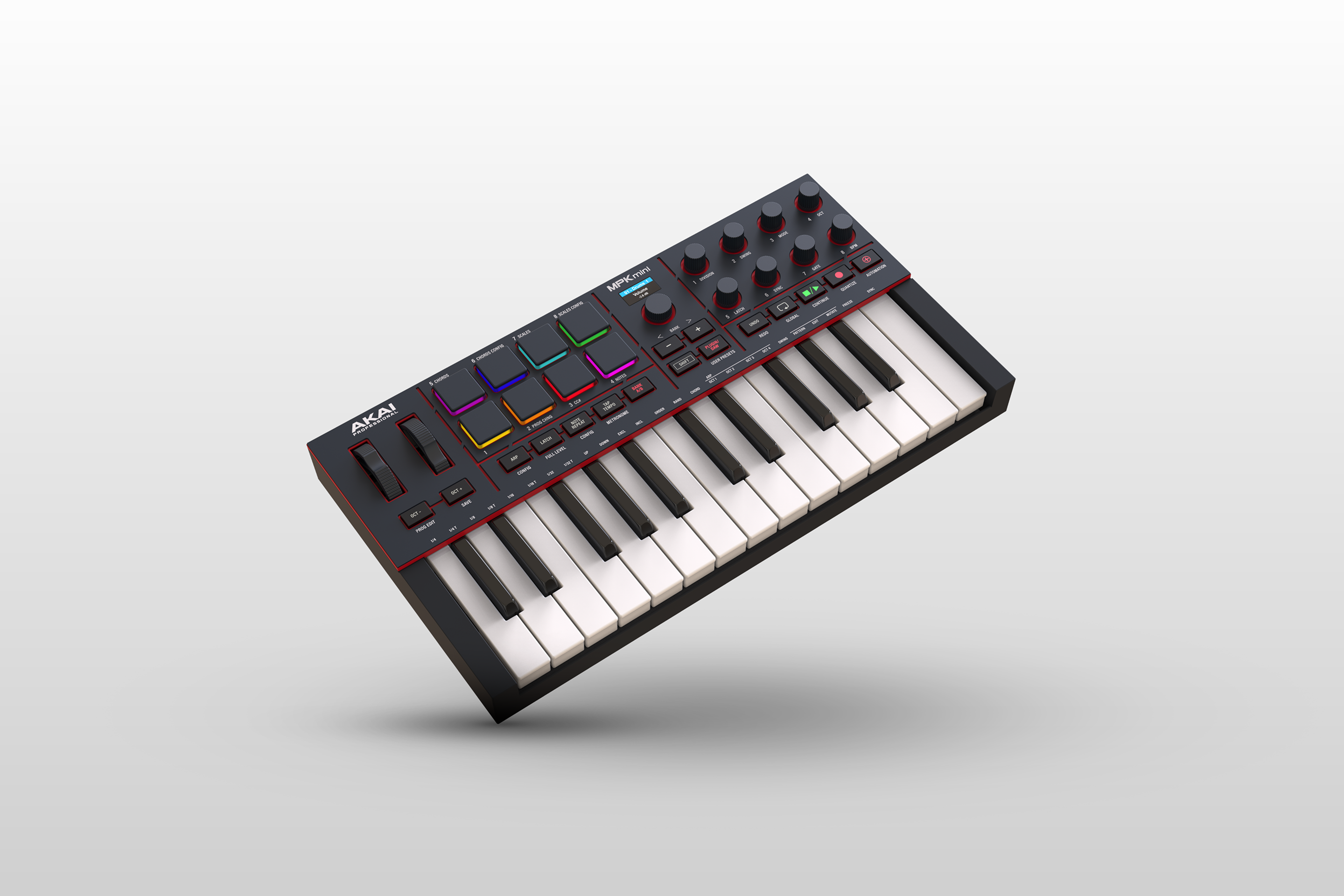 Akai MPK Mini IV Black – Compacte MIDI-controller met RGB pads, full-size MIDI & software bundel